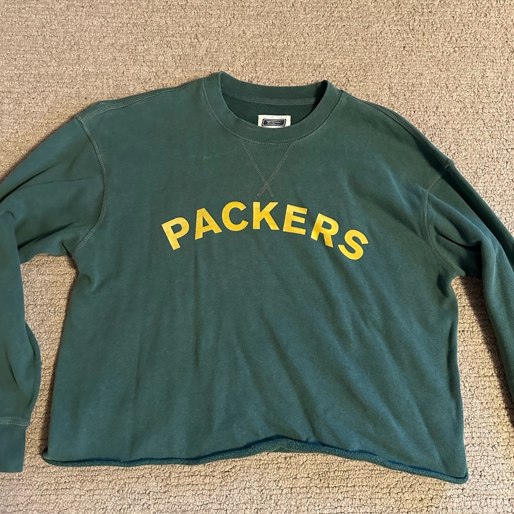 NWOT Tailgate Brand Green Bay Packers Cropped Sweatshirt Size M